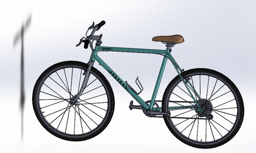 自行车模型 单车3d图纸 山地车三维模型带动画仿真solidworks图纸