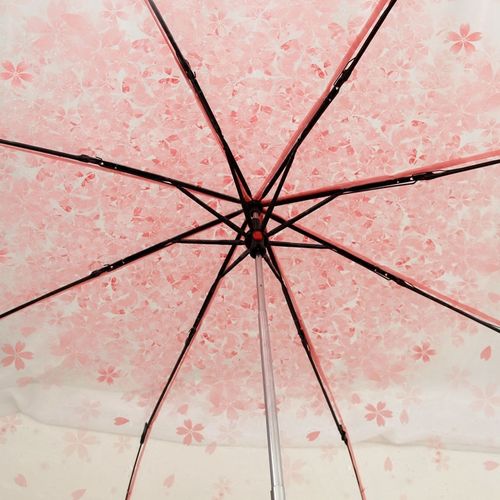 日本浪漫粉色樱花雨伞夏季折叠碎花透明伞唯美铅笔雨伞女小清新伞