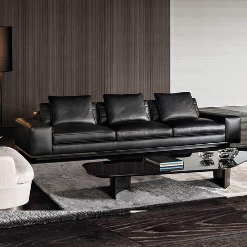 意式极简真皮劳伦斯沙发小户型客厅直排三人位高端网红沙发新款