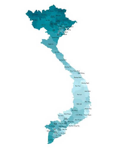 越南地图 简单英文版国家分区图非实物地图 ai格式矢量设计素材