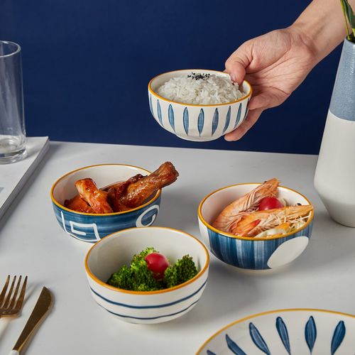 日式创意饭碗家用陶瓷碗小碗单个精致吃饭碗米饭碗陶瓷餐具