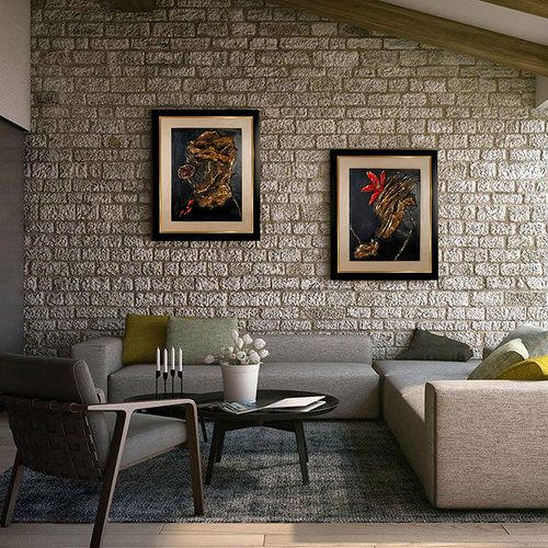 圣朗伦 客厅珐琅彩立体装饰画抽象玄关3d浮雕壁画沙发背景墙挂画