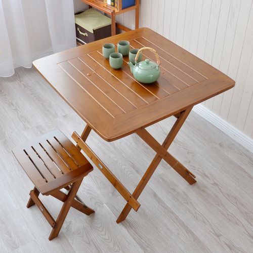 折叠餐桌家用小户型小方桌子正方形折叠桌椅户外便携式简易小饭桌