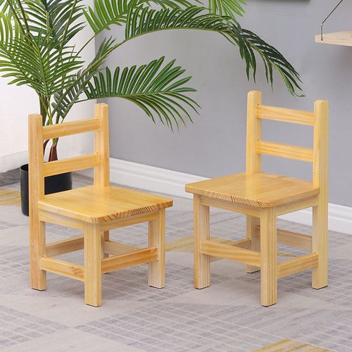 凳子家用儿童小木板凳靠背大人茶凳木质实木创意木头椅子矮凳原木