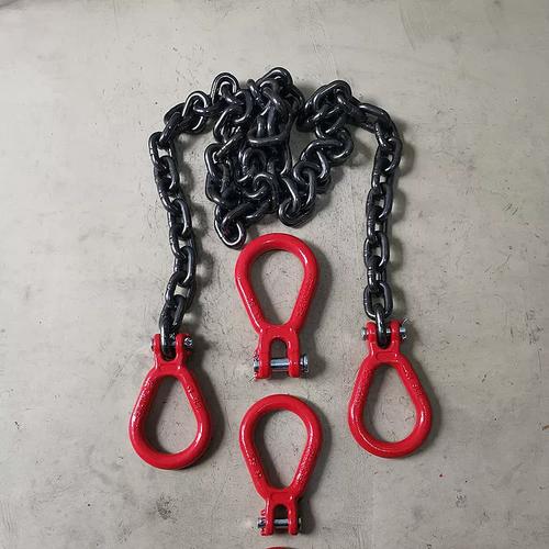 羊角梨形环锰钢起重链吊环吊链吊组索具双环吊装链钩子吊环铁链子