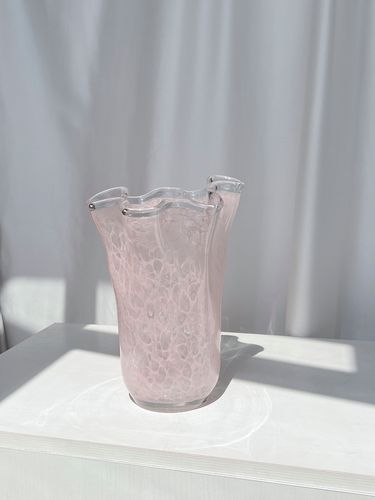 粉色白菜花瓶手工玻璃花瓶家居好物客厅摆件卧室摆件桌面简约花瓶