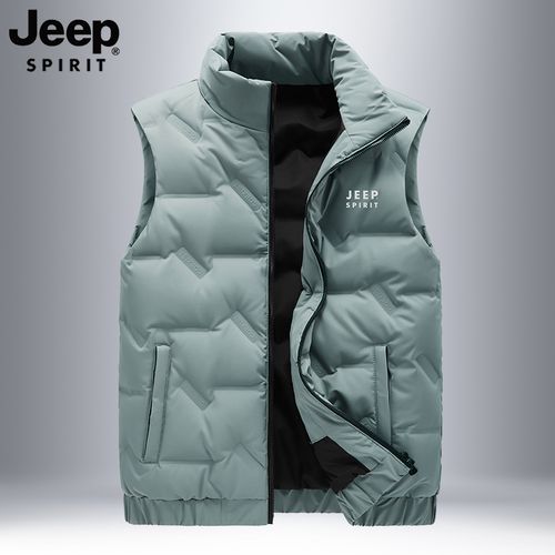 jeep吉普羽绒马甲男冬季外穿轻薄短款无袖羽绒服背心休闲运动外套