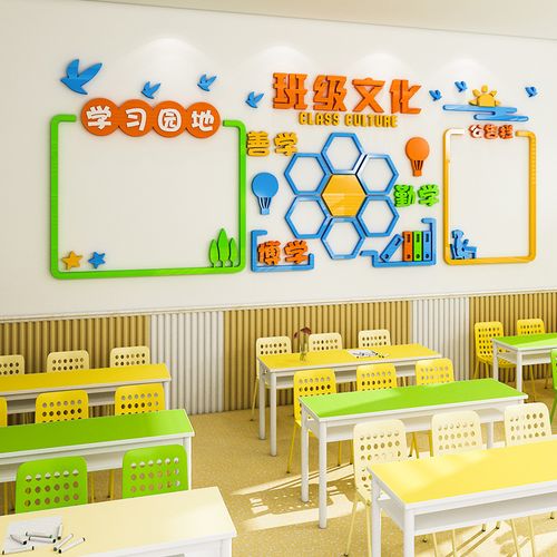 教室布置装饰公告栏学习园地作品展示小学墙面班级文化布置墙贴纸