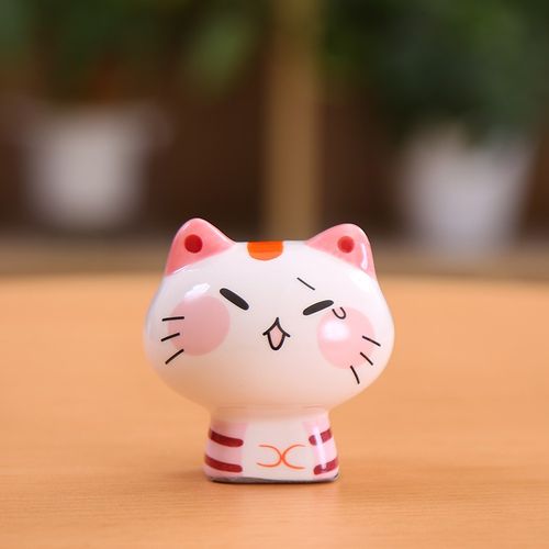 陶瓷迷你猫咪摆件创意日式装饰用品漂亮生日小礼品女 三维工匠 大头猫
