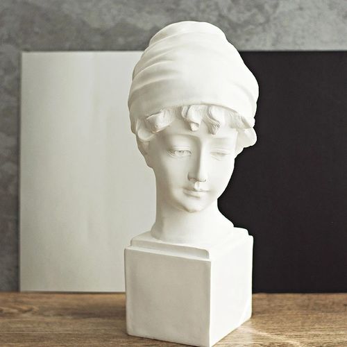 新款戴帽子英国少女女孩头像石膏雕塑树脂树脂工艺石膏像