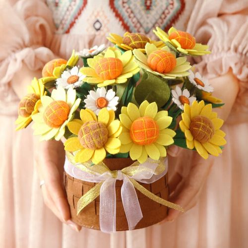 物也奇语38妇女节礼品不织布手工diy制作成人材料包仿真花束装饰创意