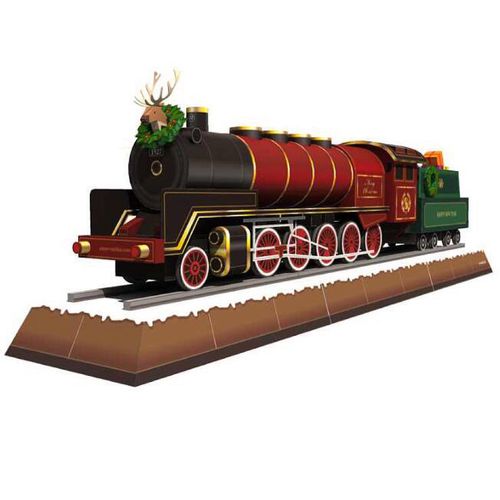 圣诞节小火车摆件摆设3d立体纸模型diy手工制作儿童折纸益智玩具