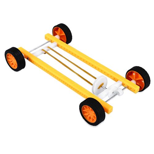 科学实验玩具橡皮筋回力动力小车模型科技小制作发明赛车反冲力车