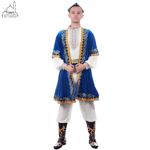 民族舞新疆民族舞蹈服装男款三件件套新款维吾尔族民族服装