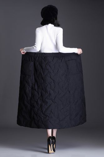 女装 半身裙 雅鹿 雅鹿新品同款洋气高品质挡风羽绒棉半身裙保暖中长