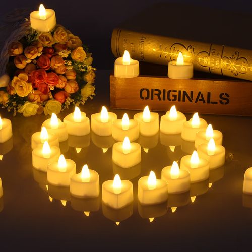 家小优元旦装饰品场景布置蜡烛氛围感 爱心电子蜡烛led浪漫表白求结婚