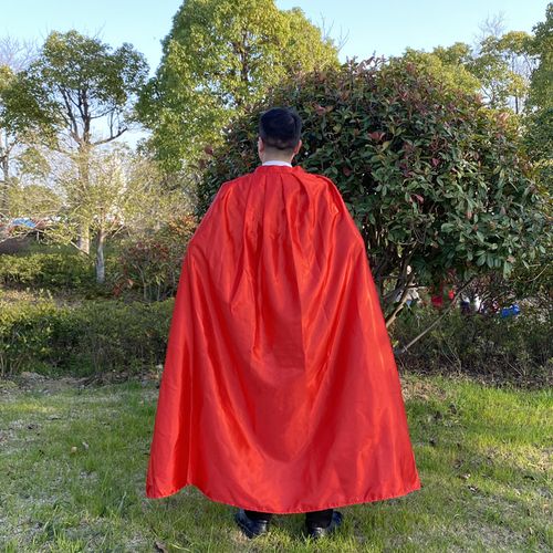 定制节日装扮特宽超级英雄威武红色大战袍斗篷 成人演出超人披风
