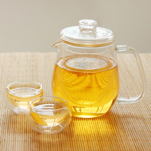 茶爱斯加厚耐热玻璃花茶杯茶具带盖花茶壶玻璃过滤大号企鹅壶600