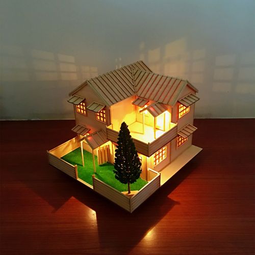 diy小房子手工木屋模型制作木板小木屋模型玩具创意拼装木屋别墅