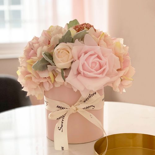 粉玫瑰花束简约ins风北欧 假花客厅装饰摆件插花