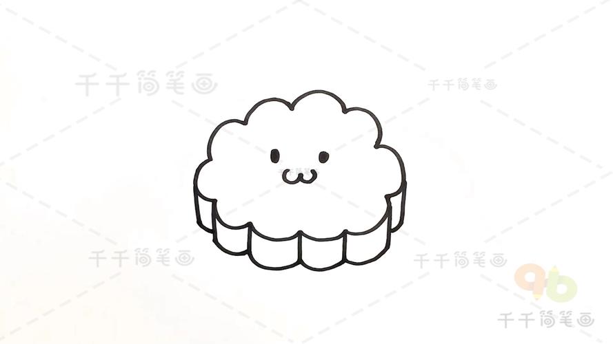 中秋节月饼简笔画简单可爱的手账月饼
