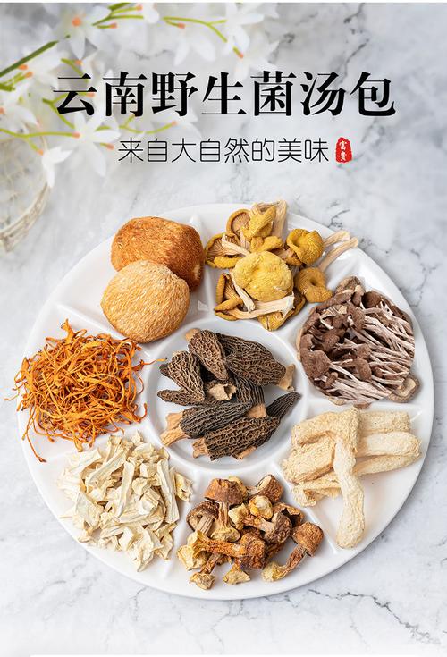 云南菌汤包干货煲汤食材特产八珍松茸山珍菇类炖汤菌菇汤料包 共600g