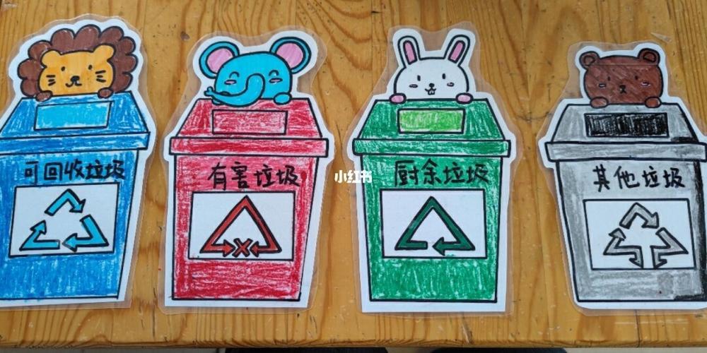 垃圾分类 幼儿园环创素材幼儿园垃圾桶简笔画教育