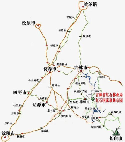 松江河——抚松——靖宇——红石国家森林公园(全程约270公里)