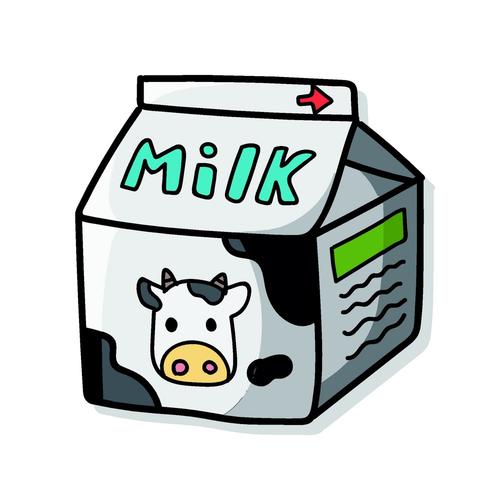 卡通奶牛,盒装牛奶,卡通美食漫画,卡通牛奶,餐饮美食,矢量素材 描