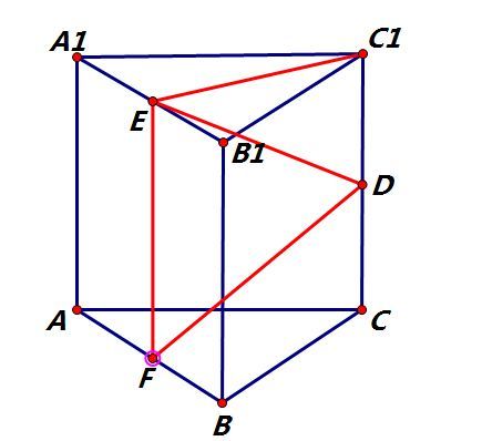 已知正三棱柱abc-a1b1c1的底面边长是2,d是侧棱cc1的中点,e为底面一边