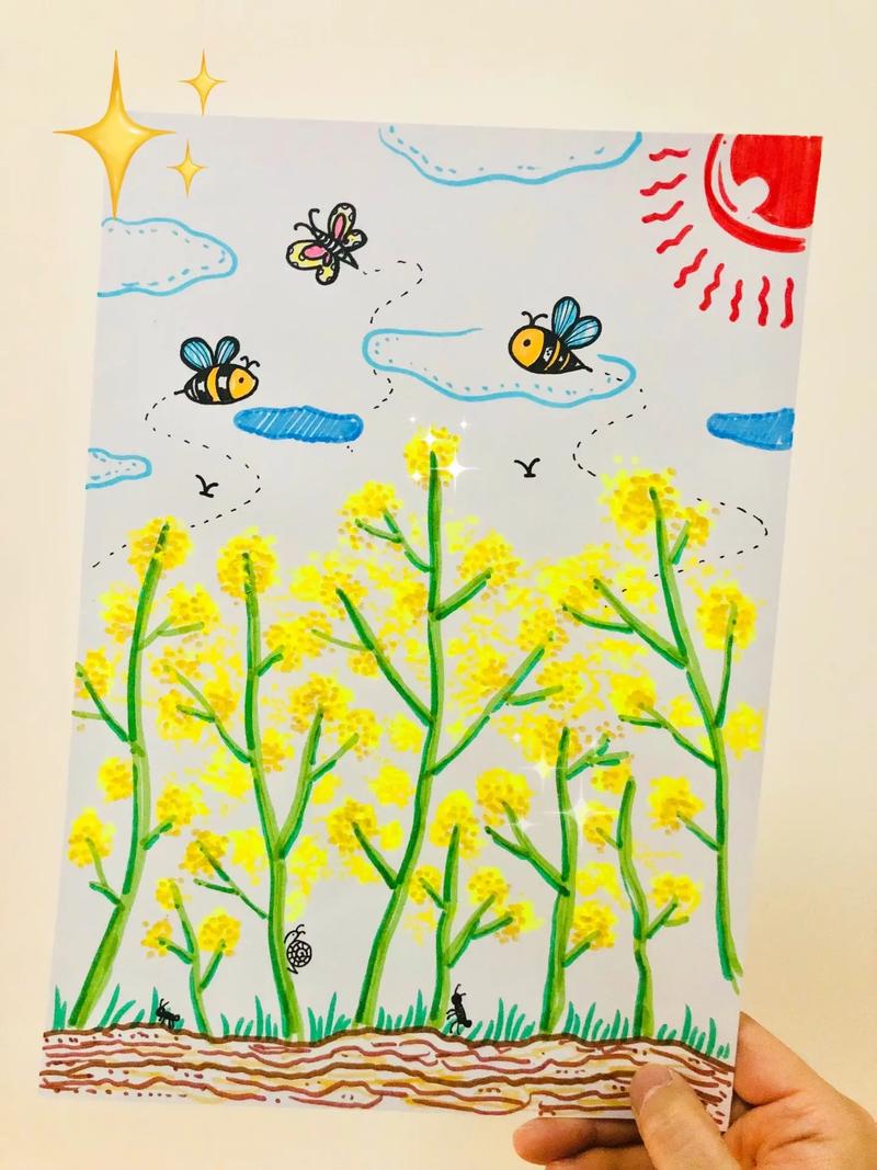 创意美术课程|油菜花(4-6岁)一起来看黄色的花海 感受下春 - 抖音