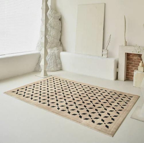 地毯客厅巴黎公寓轻奢花砖复古法式简约北欧地毯