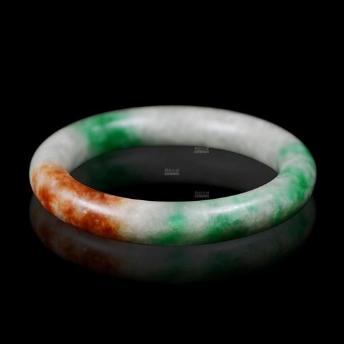 冰种福禄寿三色玉镯 icy jadeite tri-color bracelet