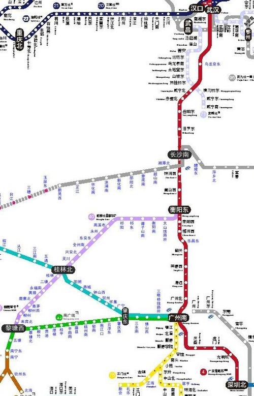 深圳到重庆高铁线路图