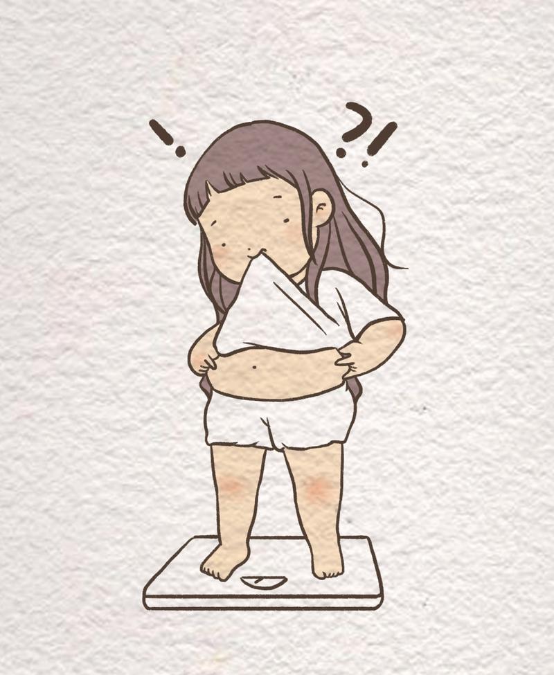 小胖叽简笔画系列 | art_illustration 93姐妹们一定要一大早称体重