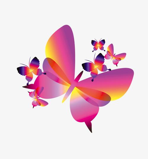 漂亮的彩色卡通蝴蝶