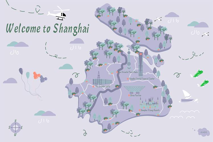 上海城市地图|插画|商业插画|是奶油妹妹呀 - 原创作品 - 站酷 (zcool