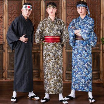 日本和服正装 男传统和服武士服和风长款武士和服套装