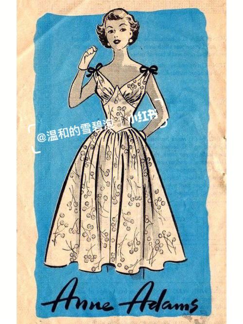 vintage复古古着连衣裙手绘款式图设计