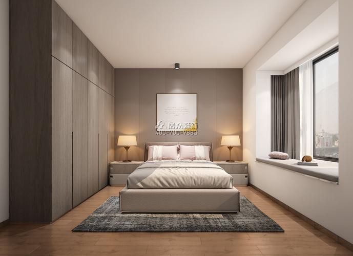 福宇轩110平方米现代简约风格平层户型卧室装修效果图