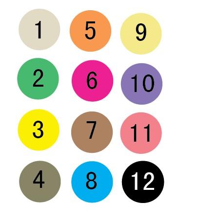 12种颜色仓库物料标示卡12 kinds of color material designation