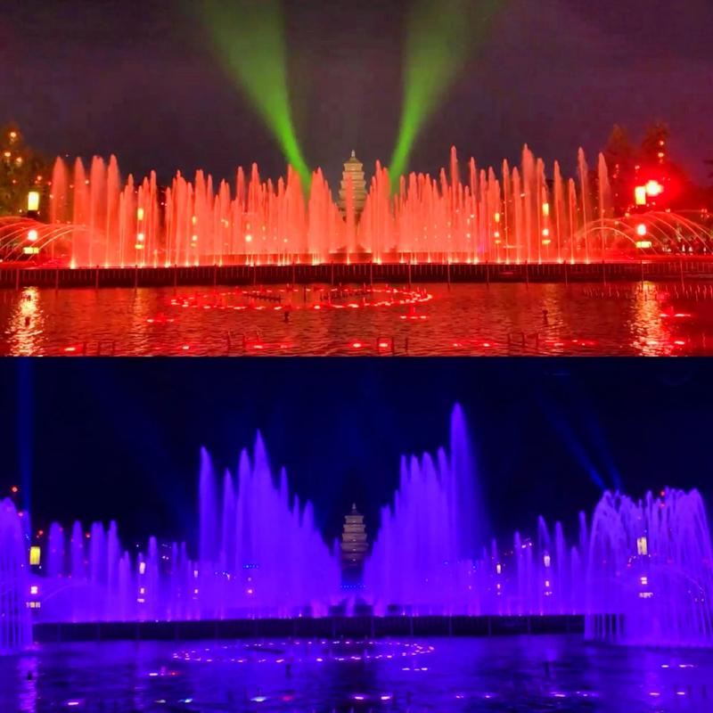 大雁塔音乐喷泉.#图文伙伴计划  大雁塔音乐喷泉,位于西安市 - 抖音