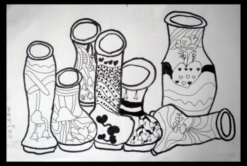 怎么画瓶瓶罐罐简笔画0359  来源好看视频-儿童学绘画如何画一个花瓶