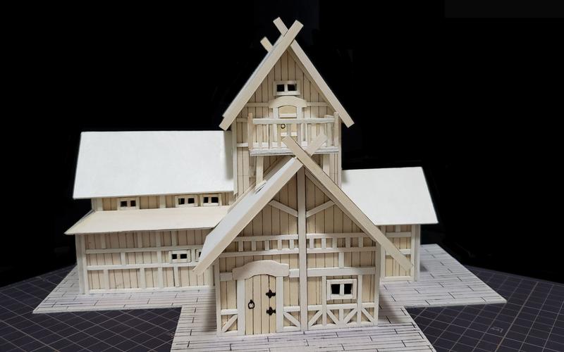 【自制微缩场景模型】用木板手工制作了一个码头小屋_哔哩哔哩 (゜-゜