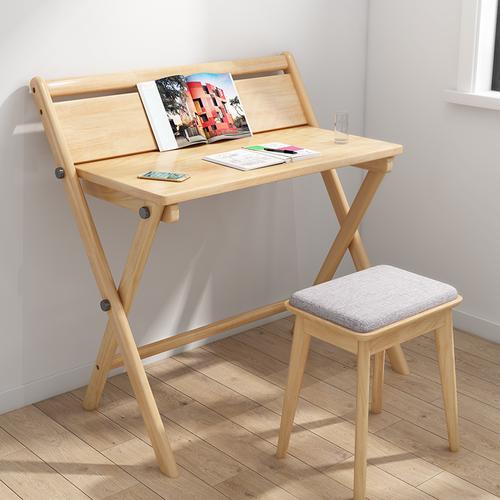 实木折叠小书书桌简约家用写字学生简易卧室电脑桌