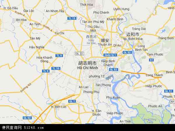 胡志明市地图 - 胡志明市电子地图 - 胡志明市高清地图 - 2021年
