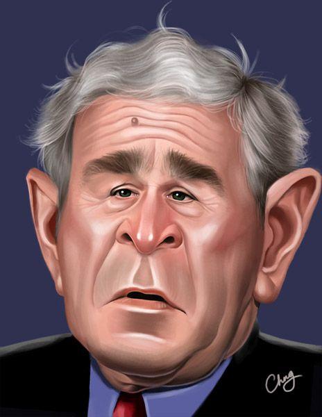 美国漫画家笔下的小布什那个欢乐的逗逼总统