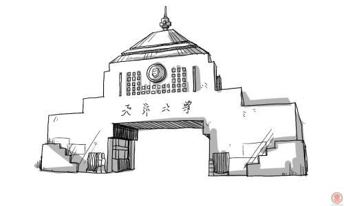 天津建筑物的简笔画