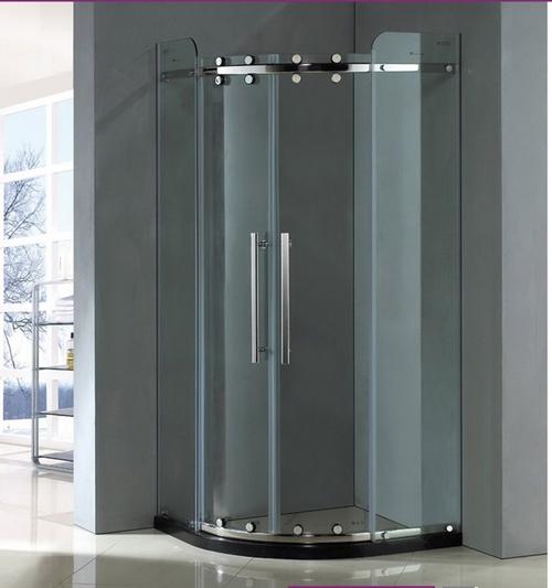 【卫标】厂家直销淋浴房弧扇形 浴室隔断移门钢化玻璃弧形门