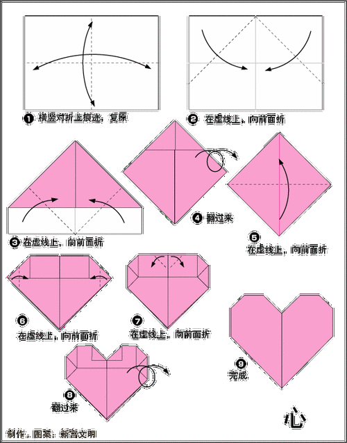 儿童折纸教程简单有趣的折纸之心形的折纸方法